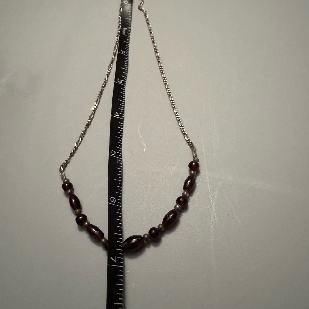 Antique garnet and sterling silver 14 inch choker - Picture 4 of 4